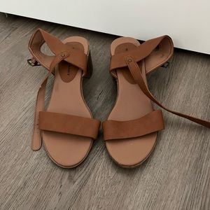 Brown heeled sandals